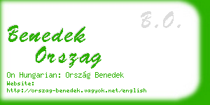 benedek orszag business card