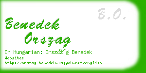 benedek orszag business card